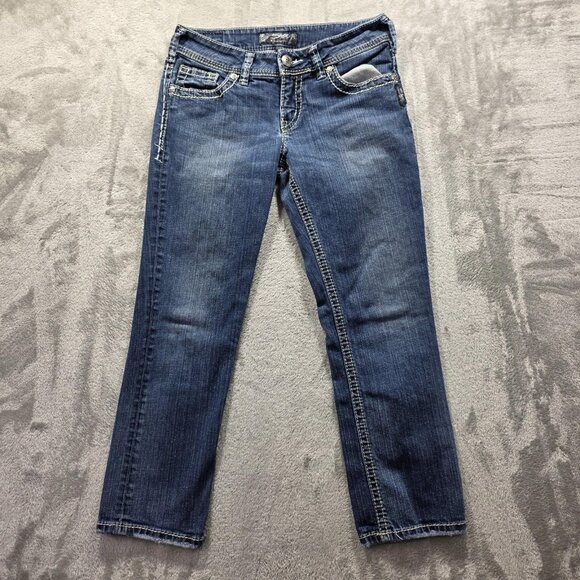 Silver Jeans Co. Pants - Silver Jeans Suki Capri Jeans Womens 28 Blue Curvy Mid Rise Contrast Stitching